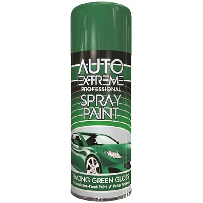 AUTO EXTREME GREEN GLOSS SPRAY PAINT 400ML - QUICK DRYING, PETROL RESISTANT, HARD-WEARING | GLOSS FINISH FOR INTERIOR & EXTERIOR USE | CFC-FREE. PERFECT SOLUTION FOR PROJECTS